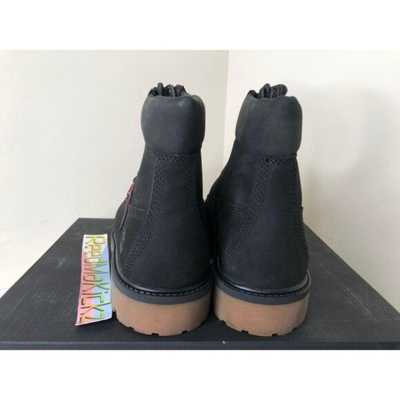 Timberland Boots 6 inch Black Patch Kids Youth Sizes TB0A2A75 001 - Picture 4 of 4